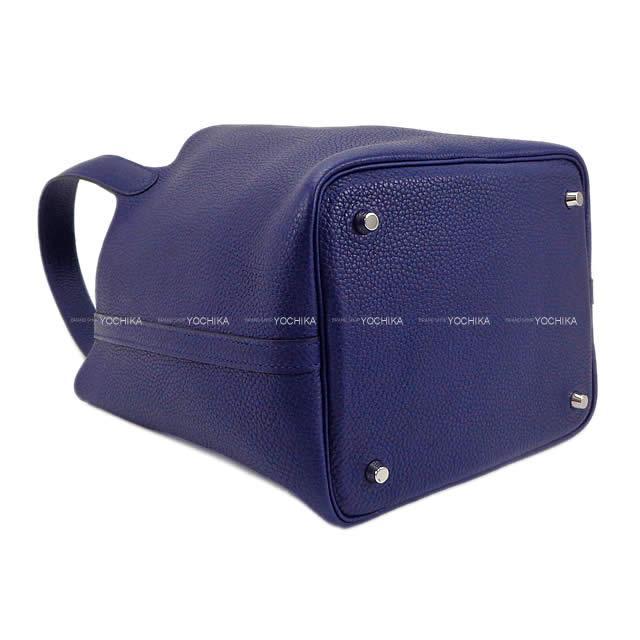 HERMES エルメス ハンドバッグ ピコタンロック 22 MM ブルーアンクル