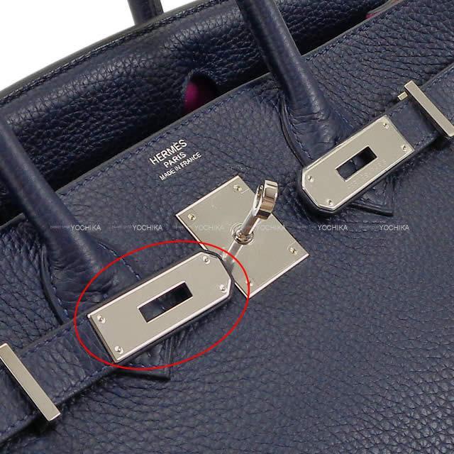 HERMES エルメス ハンドバッグ バーキン30 ヴェルソ ブルーニュイXローズパープル トリヨン シルバー金具 新品未使用