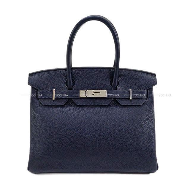 HERMES エルメス ハンドバッグ バーキン30 ヴェルソ ブルーニュイXローズパープル トリヨン シルバー金具 新品未使用