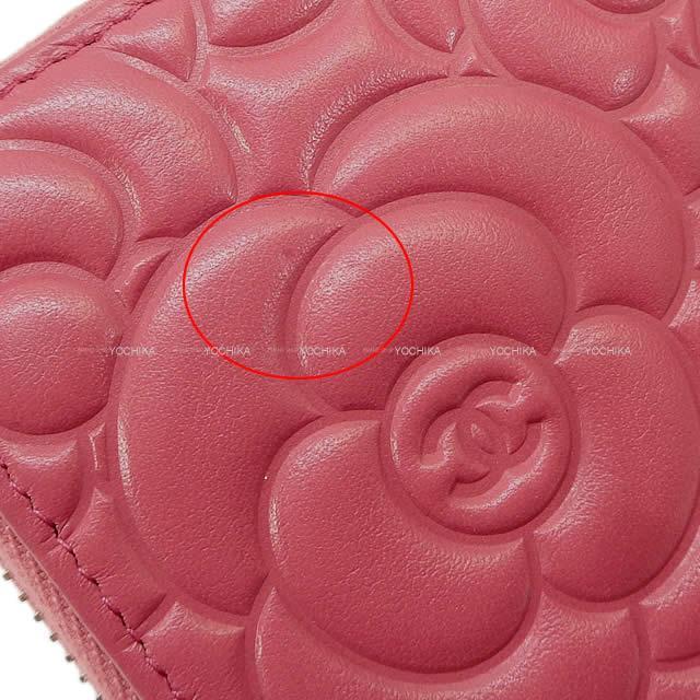 CHANEL シャネル カメリア エンボス ラウンドファスナー 長財布