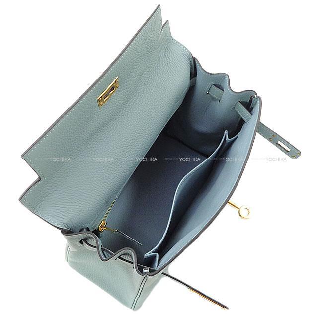HERMES エルメス ハンドバッグ ケリー25 内縫い シエル トゴ ゴールド金具 新品