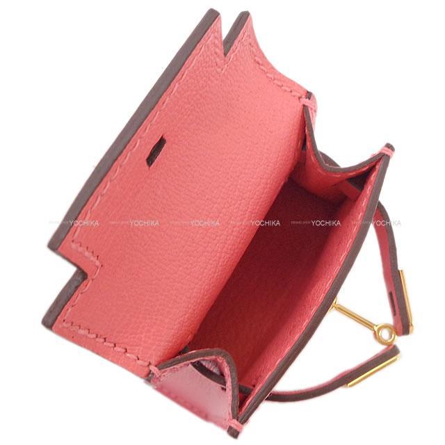 エルメス ミニミニ バッグチャーム ケリー トゥイリー(ツイリー) ローズリップスティック  ゴールド金具 新品