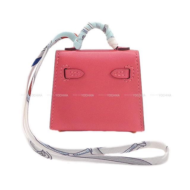 エルメス ミニミニ バッグチャーム ケリー トゥイリー(ツイリー) ローズリップスティック  ゴールド金具 新品