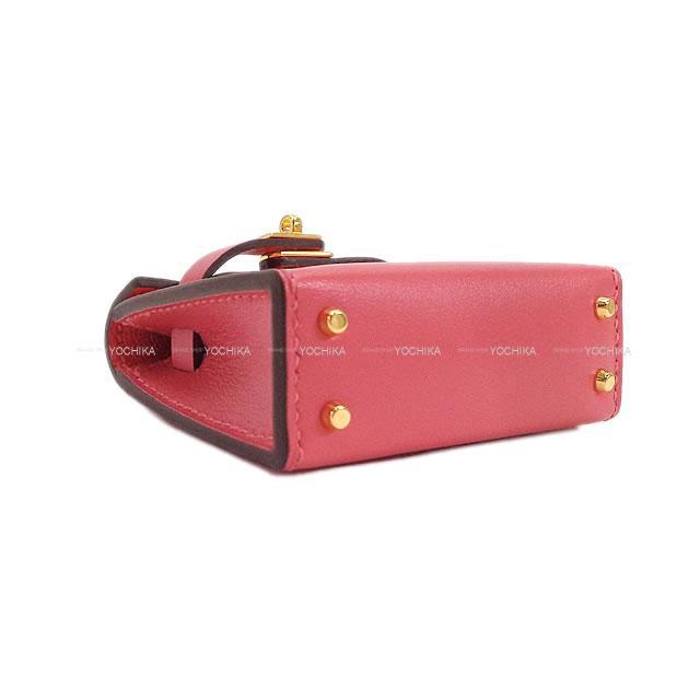 エルメス ミニミニ バッグチャーム ケリー トゥイリー(ツイリー) ローズリップスティック  ゴールド金具 新品