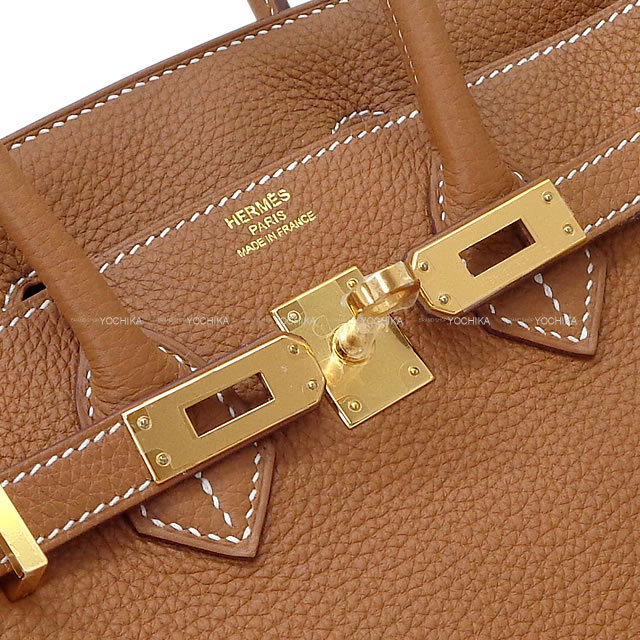 HERMES エルメス ハンドバッグ バーキン25 ゴールド トゴ ゴールド金具