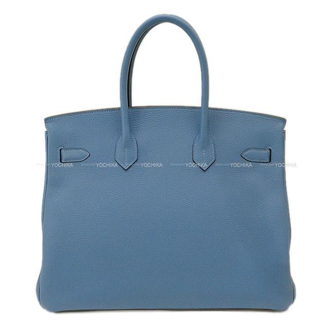 HERMES エルメス ハンドバッグ バーキン35 ブルーアズール トゴ シルバー金具 新品