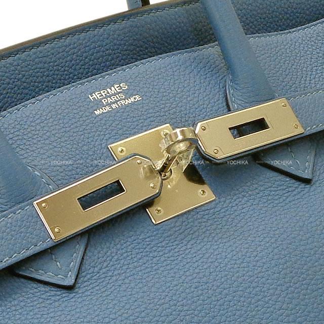 HERMES エルメス ハンドバッグ バーキン35 ブルーアズール トゴ シルバー金具 新品