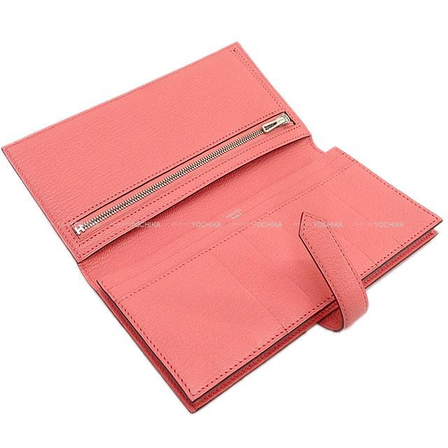HERMES エルメス 長財布 ベアンスフレ ローズデテ(ローズエテ) シェーブル シルバー金具 新品