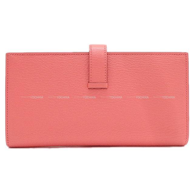 HERMES エルメス 長財布 ベアンスフレ ローズデテ(ローズエテ) シェーブル シルバー金具 新品
