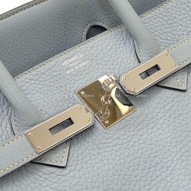 HERMES エルメス ハンドバッグ バーキン35 ブルーリン トリヨンクレマンス シルバー金具 新品未使用