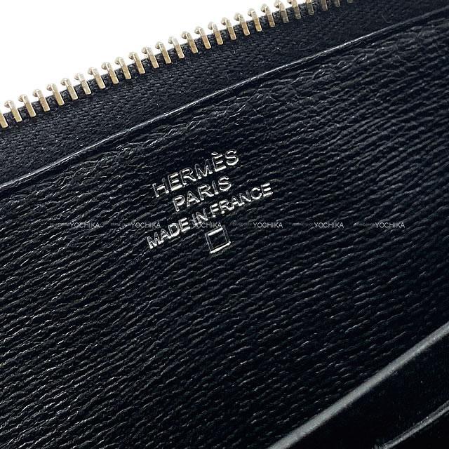 HERMES エルメス 長財布 アザップロング 黒(ブラック) クロコダイル アリゲーター シルバー金具 展示新品