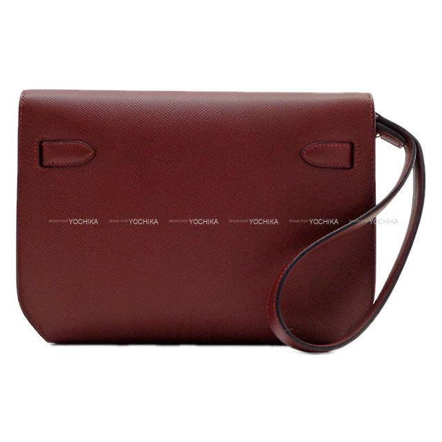 HERMES エルメス クラッチポーチ バッグ "ケリーデペッシュ25" ルージュアッシュ エプソン シルバー金具 新品