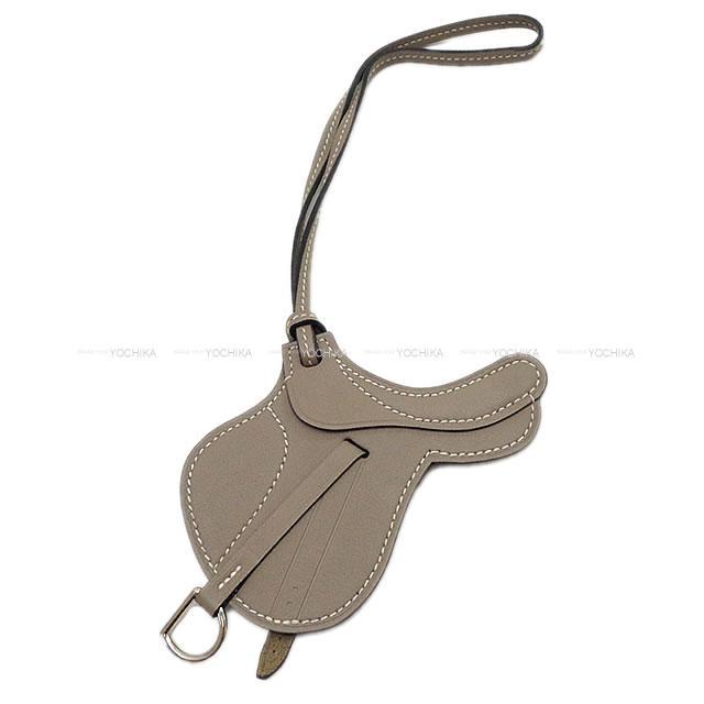 Hermes エルメス バッグチャーム パドック セーラー 鞍 グリアスファルト スイフト シルバー金具 新品未使用