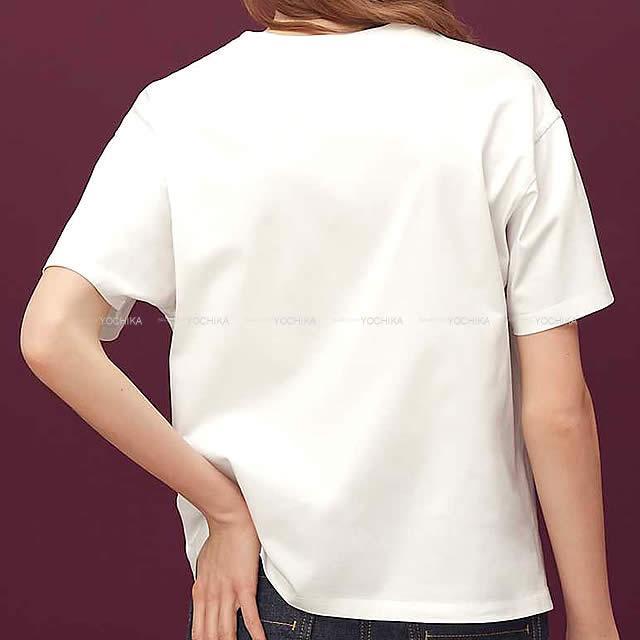 エルメス レディス Tシャツ "ブリッド ドゥ ガラ" #36 白(ホワイト) コットン100% 新品未使用