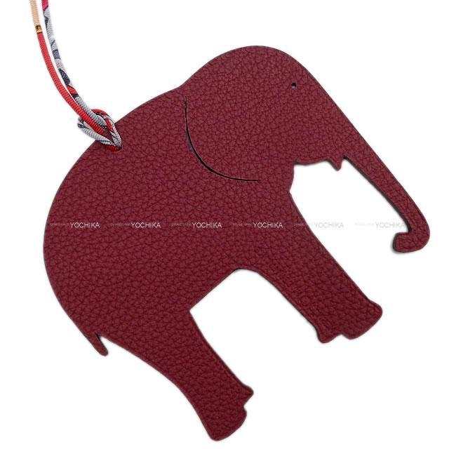 HERMES エルメス バッグチャーム オーナメント プティアッシュ "象 エレファント" アイリス/ルビー トゴ/エプソン新品