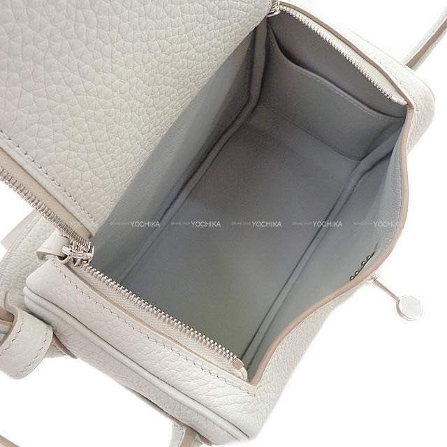 エルメス 2Way ショルダーバッグ リンディ ミニ 20  グリスパール  シルバー金具 新品