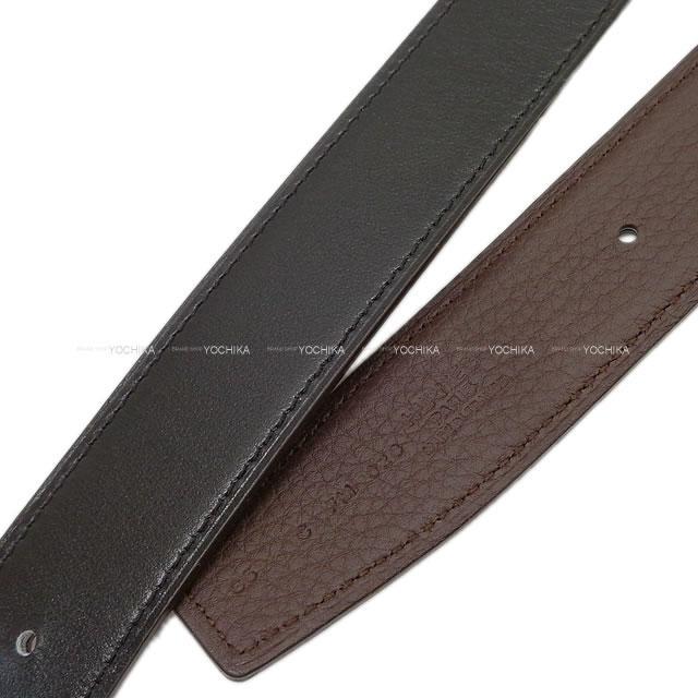 HERMES エルメス "コンスタンス 32" リバーシブル Hベルト #85 ショコラX黒 トゴXボックスカーフ 新品未使用