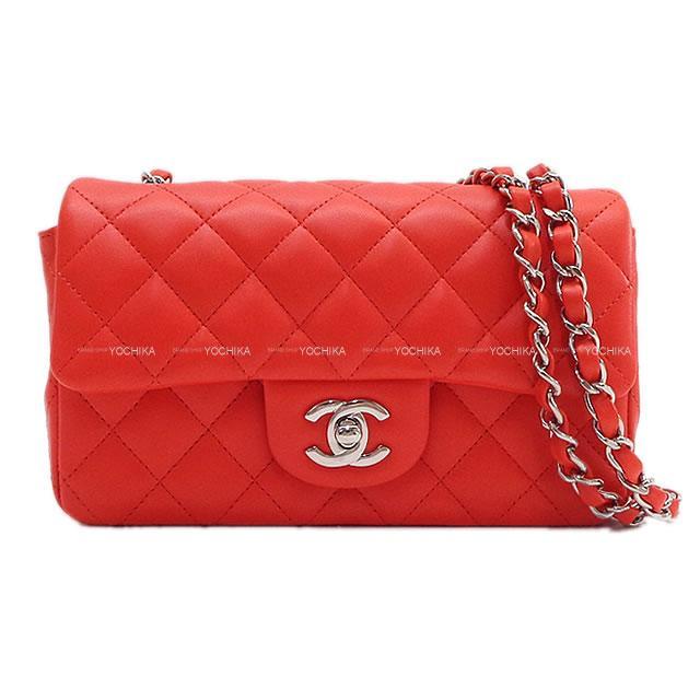 CHANEL シャネル ミニマトラッセ20 チェーン ショルダーバッグ レッド ラムスキン シルバー金具 A69900 展示新品
