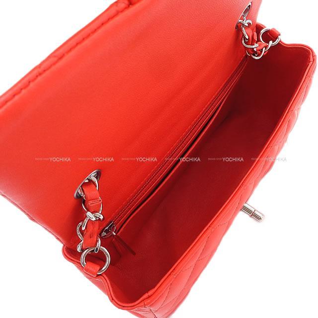 CHANEL シャネル ミニマトラッセ20 チェーン ショルダーバッグ レッド ラムスキン シルバー金具 A69900 展示新品