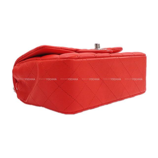 CHANEL シャネル ミニマトラッセ20 チェーン ショルダーバッグ レッド ラムスキン シルバー金具 A69900 展示新品
