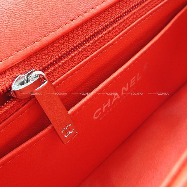 CHANEL シャネル ミニマトラッセ20 チェーン ショルダーバッグ レッド ラムスキン シルバー金具 A69900 展示新品