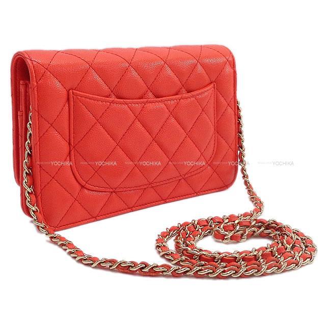 Chanel シャネル マトラッセ チェーン ウォレット ショルダーバッグ レッド キャビアスキン シルバー金具 A 新品同様 中古 Chanel シャネル マトラッセ チェーン ウォレット ショルダーバッグ レッド キャビアスキン シルバー金具 A 新品同様 中古