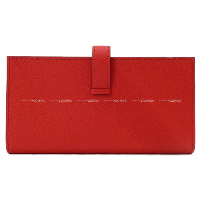 HERMES エルメス 長財布 ベアンスフレ ルージュドゥクール エプソン