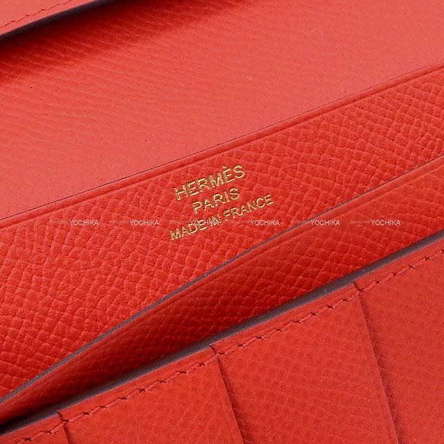 HERMES エルメス 長財布 ベアンスフレ ルージュドゥクール エプソン ゴールド金具 新品
