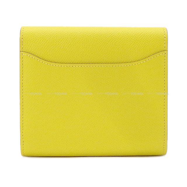 HERMES エルメス 財布 コンスタンス コンパクト ライム エプソン シルバー金具 新品