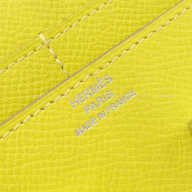 HERMES エルメス 財布 コンスタンス コンパクト ライム エプソン シルバー金具 新品