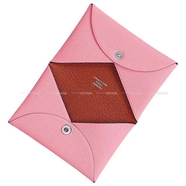 HERMES エルメス カードケース カルヴィ ヴェルソ ローズ  