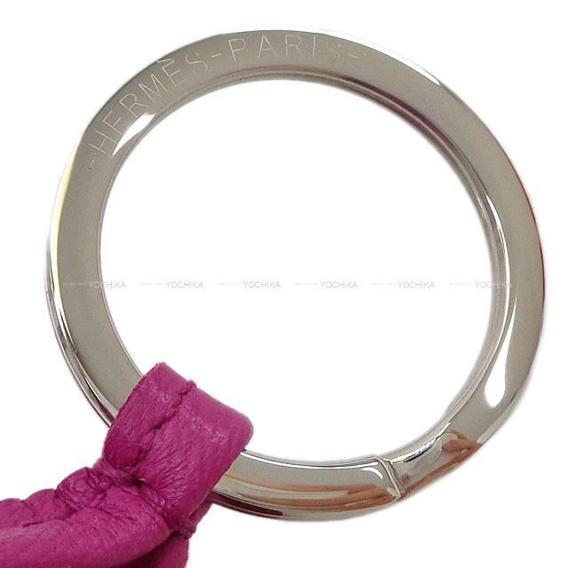 HERMES エルメス フリンジ キーホルダー カルメン ウノドス ローズパープル/ルビー ラムスキン シルバー金具 新品