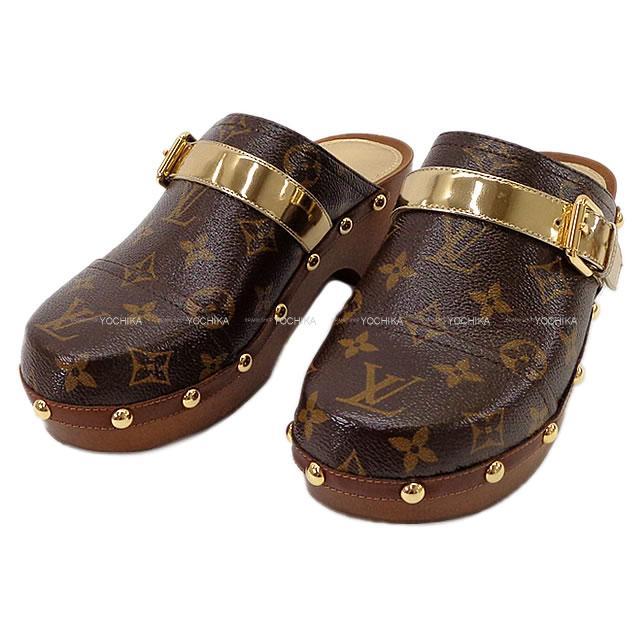 ルイ・ヴィトン レディース モノグラム キャノピー サボ サンダル ミュール ブラウンXゴールド ＃39 新品未使用