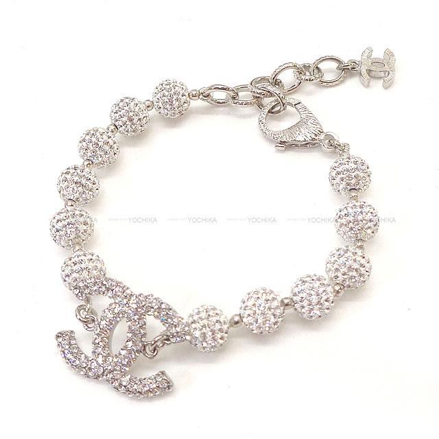 CHANEL シャネル ココマーク ラインストーン ミラーボール ブレスレット B18S シルバー金具 新品未使用