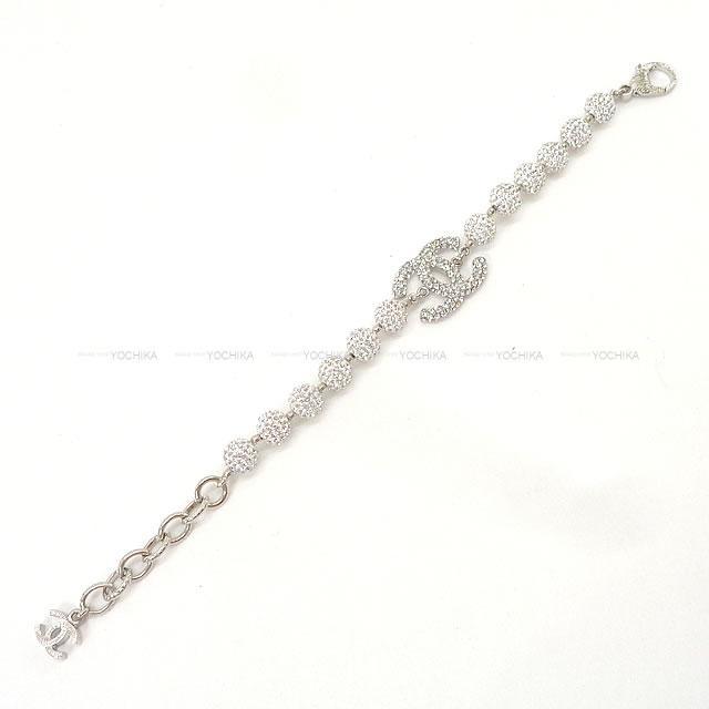 CHANEL シャネル ココマーク ラインストーン ミラーボール ブレスレット B18S シルバー金具 新品未使用