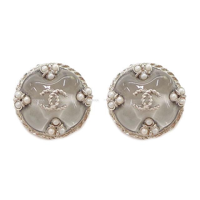 CHANEL シャネル ココマーク クリアドーム ミニパール付 イヤリング シルバー/クリア A63469 新品未使用