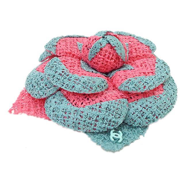 CHANEL シャネル ココマーク バイカラー カメリア コサージュ ブローチ  