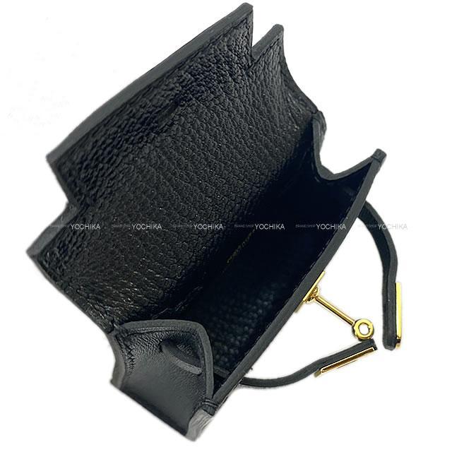 HERMES エルメス ミニミニ バッグチャーム ケリー トゥイリー(ツイリー) 黒(ブラック) タデラクト ゴールド金具 新品