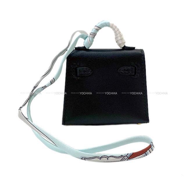 HERMES エルメス ミニミニ バッグチャーム ケリー トゥイリー(ツイリー) 黒(ブラック) タデラクト ゴールド金具 新品