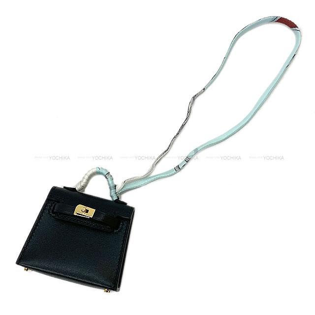 HERMES エルメス ミニミニ バッグチャーム ケリー トゥイリー(ツイリー) 黒(ブラック) タデラクト ゴールド金具 新品