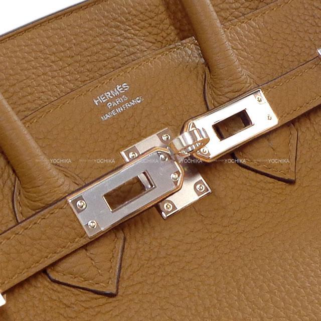 HERMES エルメス ハンドバッグ バーキン25 ヴェルソ キャラメル/ライム