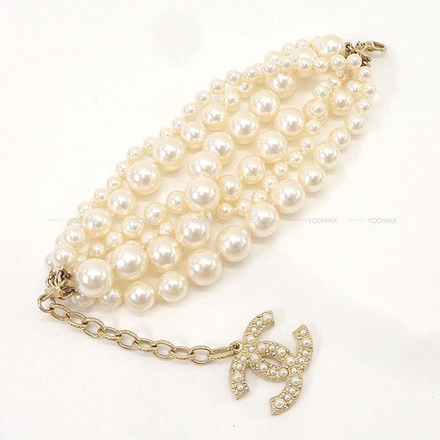 CHANEL シャネル ココマーク 6連 パールホワイト ブレスレット ゴールド金具 新品未使用