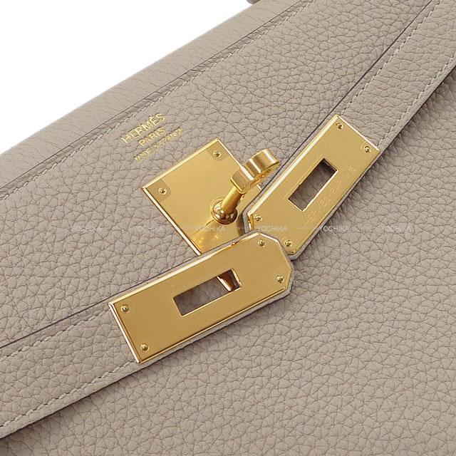 HERMES エルメス ハンドバッグ ケリー32 内縫い トゥルティールグレー トゴ ゴールド金具 展示新品