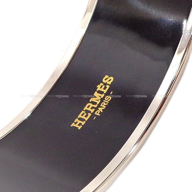 エルメス エナメル ブレスレット バングル ラージ "グラン アパラユ" 白(ホワイト)Xシルバー 新品未使用