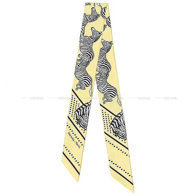 HERMES エルメス スカーフ ツイリー ゼブラ バンダナ 黒 (ブラック)/白  