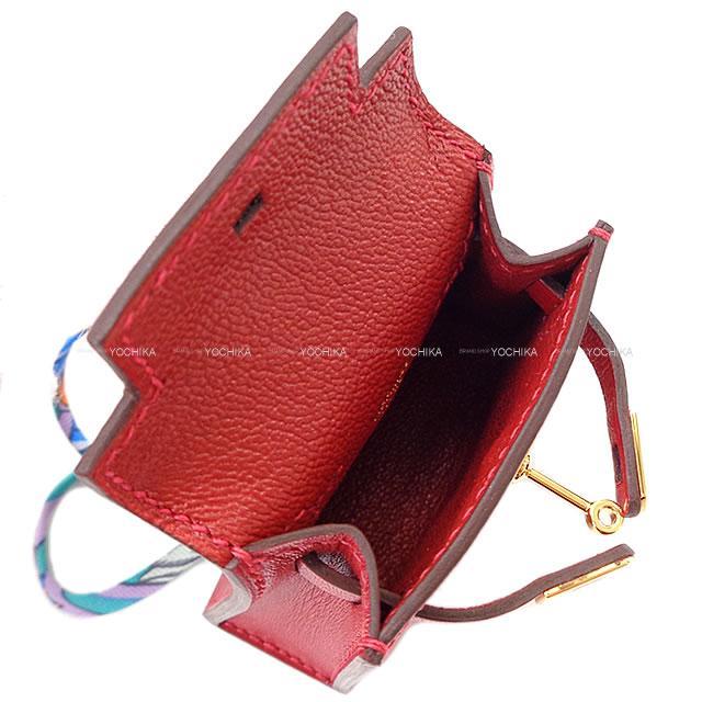 HERMES エルメス ミニミニ バッグチャーム ケリートゥイリー(ツイリー) ルージュヴィフ タデラクト ゴールド金具 新品