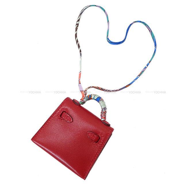 HERMES エルメス ミニミニ バッグチャーム ケリートゥイリー(ツイリー) ルージュヴィフ タデラクト ゴールド金具 新品