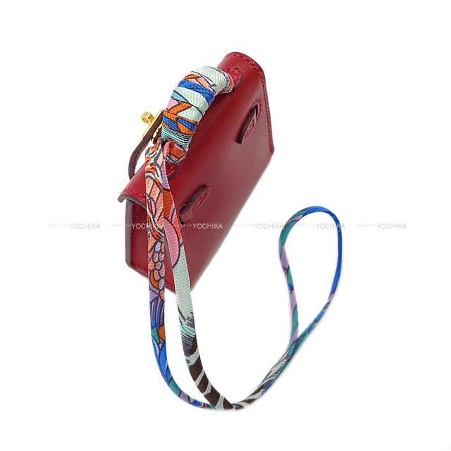 HERMES エルメス ミニミニ バッグチャーム ケリートゥイリー(ツイリー) ルージュヴィフ タデラクト ゴールド金具 新品