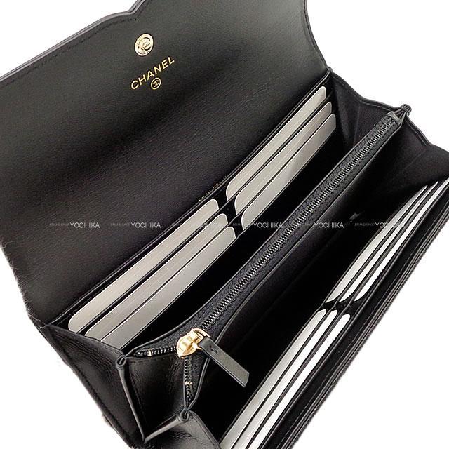 CHANEL シャネル フィリグリー マトラッセ ビッグココマーク フラップ 長財布 黒 グレインドカーフ A84448 新品
