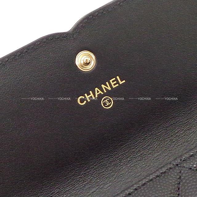 CHANEL シャネル フィリグリー マトラッセ ビッグココマーク フラップ 長財布 黒 グレインドカーフ A84448 新品